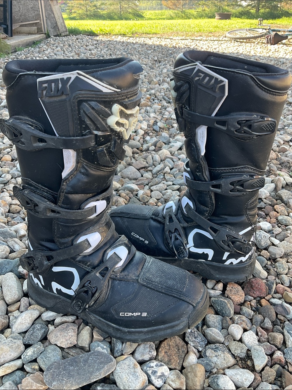 Fox Men Women Black and White Motocross Boots Y7 EU40